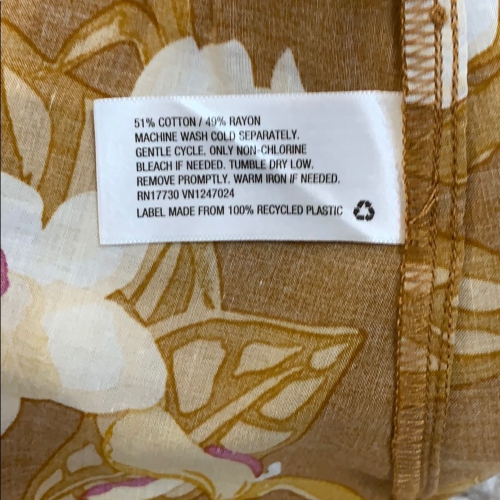 NEW! A New Day Brown Floral Drawstring Waist Top - Picture 7 of 7